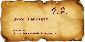 Inhof Henriett névjegykártya