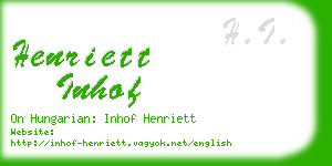 henriett inhof business card